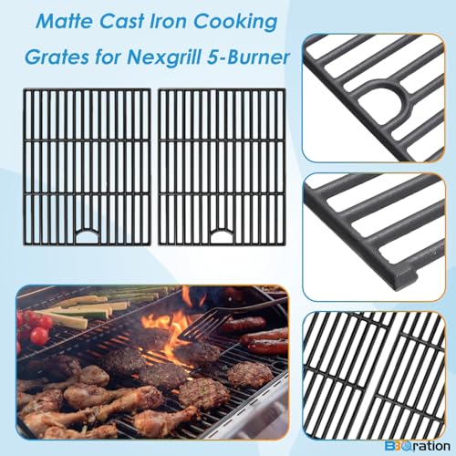 Image of Replacement Parts Kit for Nexgrill 5-Burner 720-0888 720-0888N 720-0888A, 4-Burner 720-0830H 720-0830, Cooking Grate, Grill Heat Shield and Burner Kit for Nexgrill Replacement Parts
