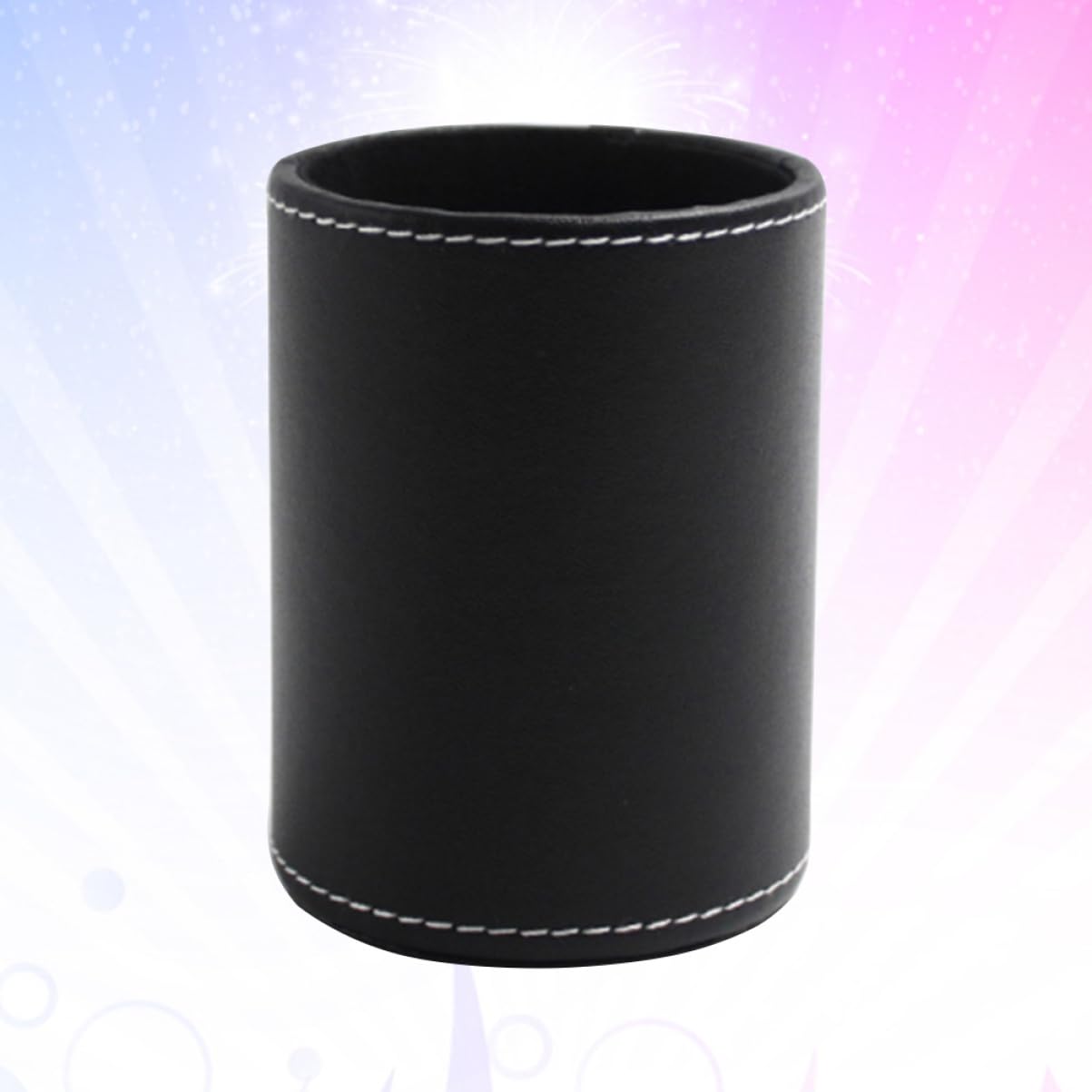 Didiseaon 3pezzi Porta Penne Tondo Pu Leather Nero Contenitore Per Pennelli Trucco e Articoli Da Scrivania Design Pratico e Resistente Per Casa e Ufficio Organizzatore Desktop Elegante e