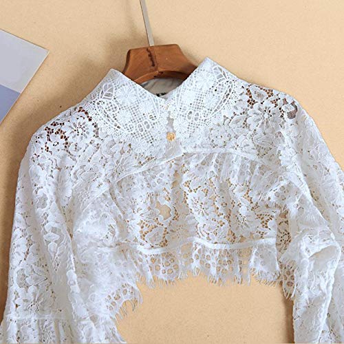 #N/a Collar falso Destacável Meia Camisa de Manga Longa Blusa Ajustável Collar False para Mulheres S