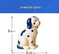 Vista 7 de Staffordshire Dogs Chinoiserie Decor - Juego de salero y pimentero decorativo azul, cerámica pintada a mano
