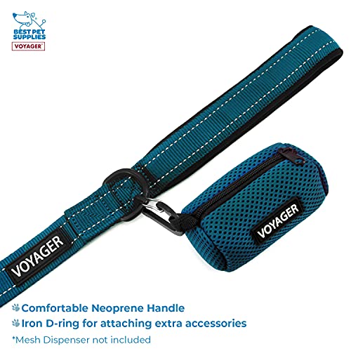 Image of Voyager Step-in Air All Weather Mesh Harness and Reflective 5 ft Dog Leash with Neoprene Handle for Small, Medium and Large Breed Puppies by Best Pet Supplies - Blue Base, S
