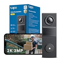 Tapo TD20 2K Battery Video Doorbell No Monthly fee,160° Doorbell Camera Wireless,Ring Doorbell Wireless,2 Way Audio,Doorbell Calls,AI Detection,180 days battery life,IP54,APP Control,Alexa/Google Home