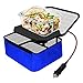 Tragbarer Ofen, 12 V, Auto, tragbar, elektrisch, beheizt, Lunchbox für Erwachsene, persönlicher Schongarer für Reste und Rohkochen für Fahrer/Roadtrip/Picknick/Angeln/Reisen, Blau