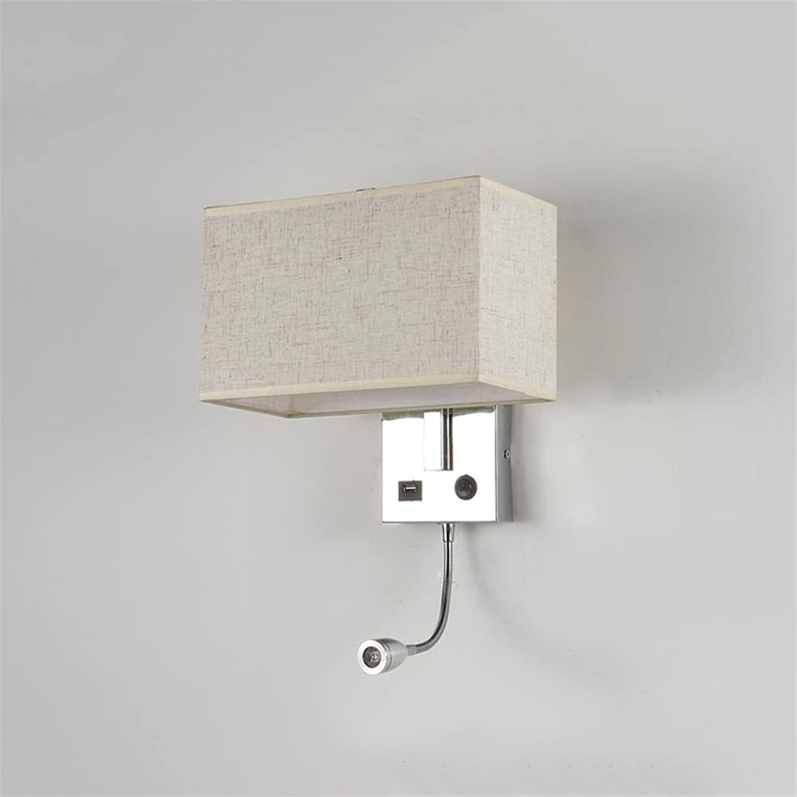 IVEKYKIBC European Wall Light American Lamp - LED Reading with USB Charging Head Bedroom Bedside Retro Industrial Home Decoration Le27 Lighting Sconce Ligh(Beige)