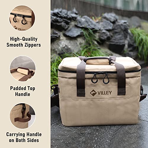 VILLEY-Cooler-Bag-30-Cans-Insulated-Soft-Cooler-Bag-Large-Beach-Cooler-with-Removable-Shoulder-Strap-Keep-ColdKeep-FreshKeep-Warm-Portable-Soft-Sided-Cooler-for-Camping-Trip-Picnic-20L