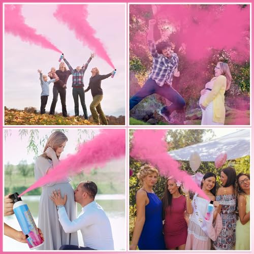 Ideas de revelación de género: extintor rosa biodegradable para fiesta de bebé 7