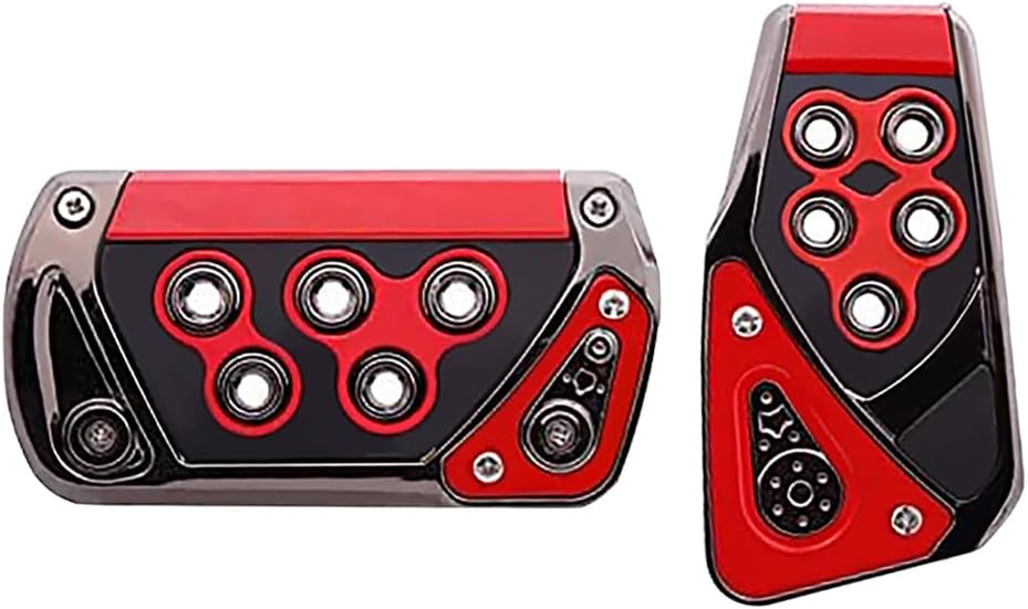 Car Rest Pedal Brake Gas Pedal Covers Universal – 2Pcs Car Pedal Pads Auto Sports Gas Fuel Brake Pad Cover Foot Pedals Rest Plate Kits for Automatic Transmission Car, Red