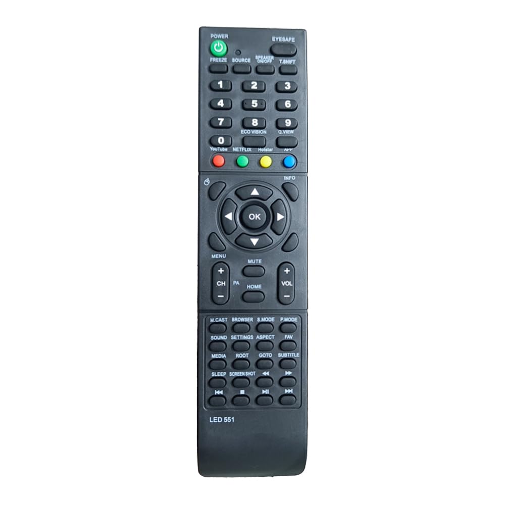 LED 551 Universal Remote Control for Chinese LCD LED and Non-Branded Smart TVs - Black (Please Match with Your Old Remote Before Placing an Order)