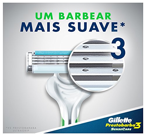 Aparelho de Barbear Descartável Gillette Prestobarba3 Sensitive Leve 4 Pague 3