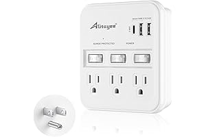 alitayee Wall Outlet Extender with Surge Protection and USB Ports