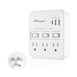 Alitayee Wall Outlet Extender Surge Protector, USB Power Strips with Individual Switches and 15.5W Type-C Fast Charging Ports for Cell Phone,Home,Office,Dorm ETL Listed White