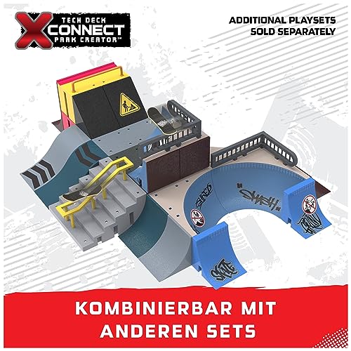 Tech Deck X-Connect Starter-Set - Speedway Hop Rampenset mit authentischem Finger-Skateboard der Marke Real und Zubehör, Rampe beliebig umbaubar, ab 6 Jahren