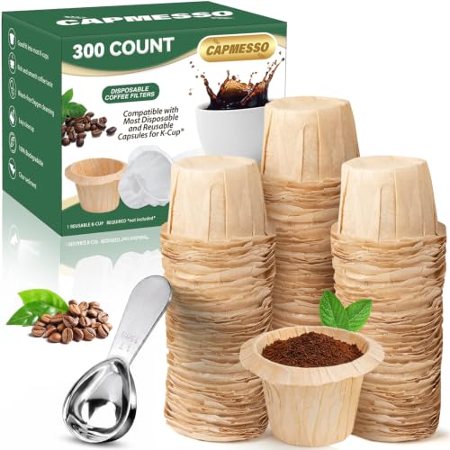 Image of CAPMESSO K-cup Coffee Filters for Keurig: Disposable for One-Lift Cleanup