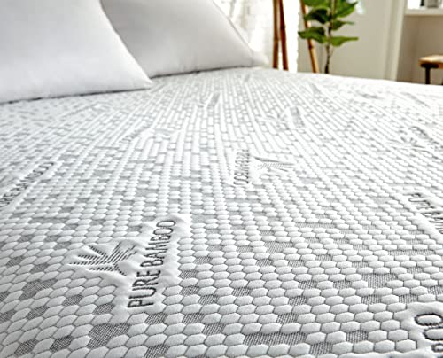 Image of Queen Mattress Protector by PURE BAMBOO, Waterproof, Charcoal Fiber - Viscose Derived from Bamboo Charcoal Fiber, Mattress Cover Protects Against Moisture, Spills, Stains (Queen)