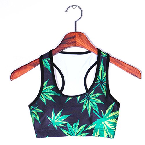 Image of Sister Amy Women's Aerobics Gym Dance Yoga Vest Printed Sports Bra Top Vest