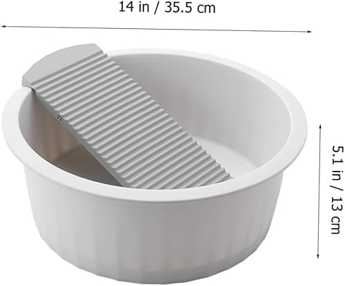 Miniatura 6 de LIFKOME 1 juego de lavabo blanco con tabla de lavabo de plástico para lavar a mano, bañera de remojo de pies, lavar ropa, fregadero de lavandería,