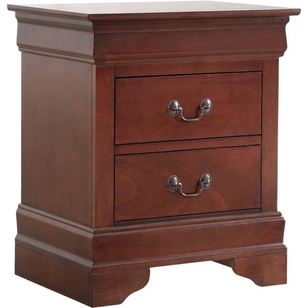 Lewis 2-Drawer Wood Nightstand Cherry Stained