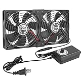 Eiovnur Big Airflow 2 x 120mm 240mm AC 110V 120V 220V 240V Variable Speed Fan for Mining Machine Cabinet Chassis Server Workstation Cooling