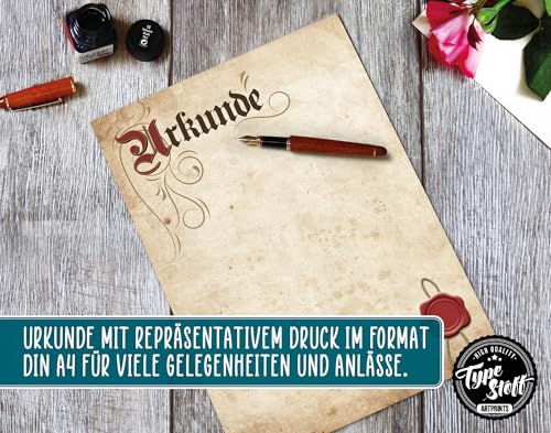 TypeStoff Urkunde Blanko in Elefantenhaut-Optik für Gelegenheiten wie Auszeichnung, Belobigung, Ehrung, Anerkennung und Jubiläum im Privatbereich, im Beruf oder im Verein (5 Stück) - MP-00155-5