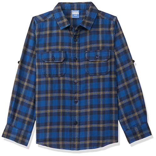 Image of Amazon Brand - Jam & Honey Boys 100% Cotton Printed Regular Fit Long Sleeve Shirt