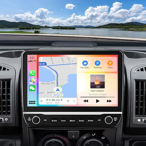 4G+64G Android 14 Car Stereo for Fiat Ducato 3 2006-2023 Double Din 10 Inch Car Radio Receiver with Wired/Wireless Carplay Android Auto Touchscreen GPS WiFi FM RDS Bluetooth Rear Camera Mic