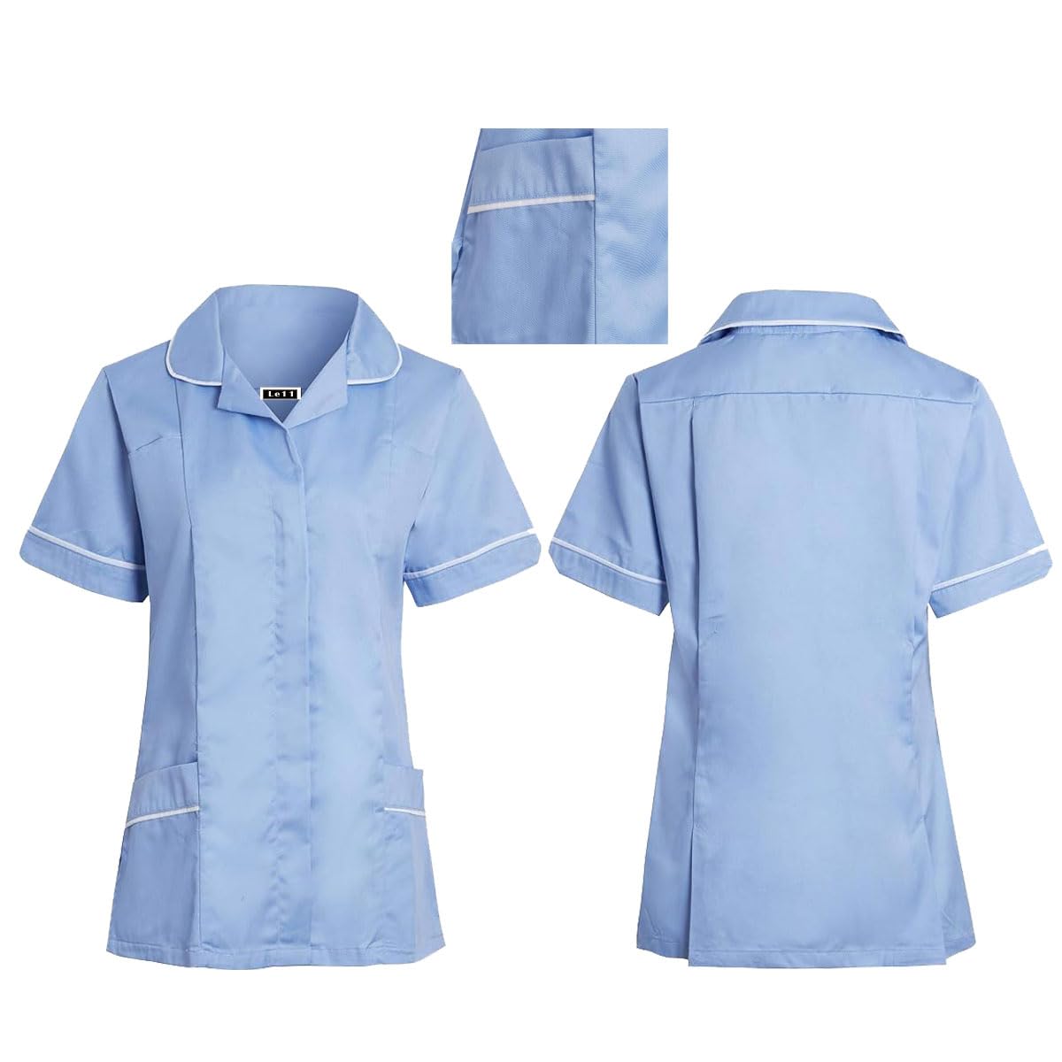 Le11 Women's Sky Blue Healthcare Tunic (As8, Numeric, Numeric_8, Regular, Regular, 8)