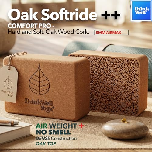 Image of Drinkwell Cork Fitness Large Block - Non-Slip Grip, High‑Density for hot yoga & Sweathy Sessions Exercise Brick 8x15x24 cm | Eco‑Friendly, Odor‑Resistant Natural Cork Brick for Bignners & Pros, Pilates & Home Workout for Men & Women (Big Tree Yoga Cork Block, 10X15X24 CM / Large)