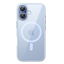 JETech Cover Magnetica per iPhone 17 6,3 Pollici Compatibile con MagSafe, Antiurto Paraurti Custodia, Solida Colore Opaco TPU Telaio, Anti-Graffio Retro Trasparente (Azzurro nebbia)