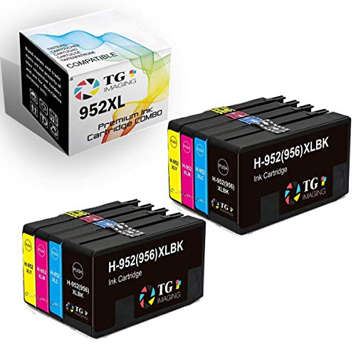 TG Imaging (Newest Chip Set) Compatible 952XL 952 Ink Cartridges 8-Pack (2 x BCYM) Bundles Used in Officejet 7720 7740 8710 8720 Printer