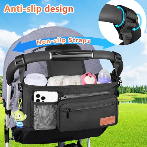 image for Guiseapue Universal Stroller Organizer with Cup Holder: Baby Travel Es