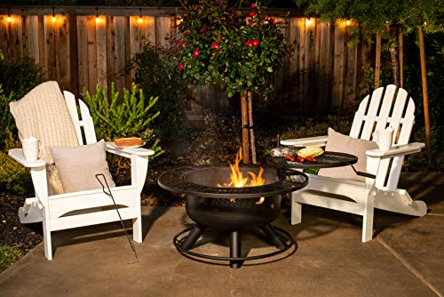 Bond Manufacturing 52124 Nightstar 32.7" Round Wood Burning Steel Fire Pit With Grill, Black #TOP3