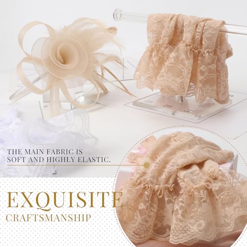 Image of DRESHOW Fascinators Hats for Women Tea Party Fascinator Hats Vintage 50s Headwear Cocktail Wedding Church Derby Hat