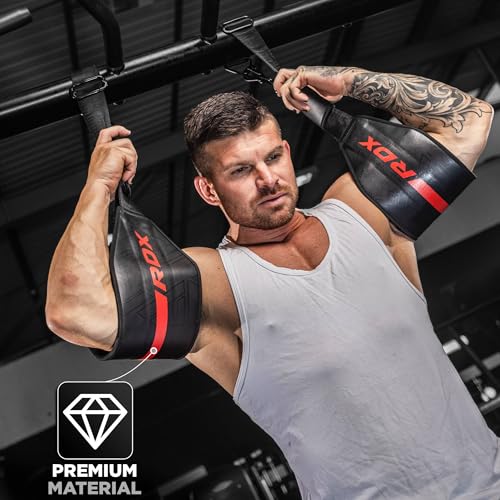 RDX AB Straps for Pull Up Bar Hanging (Pair), Maya Hide Leather, Abdominal Muscle Building Padded Arm Support Slings with D-Ring Strap, Leg Raise Exercise Fitness Workout Strength Training, Men Women by RDX - Image 4