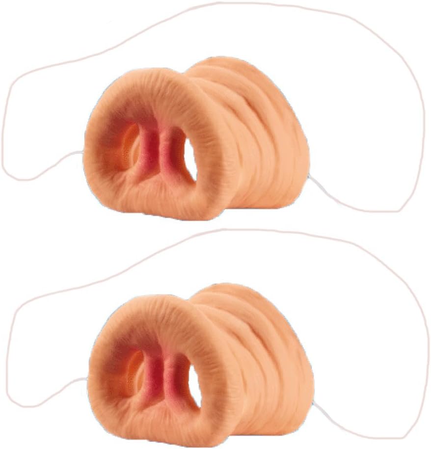 Loftus Hog Snout Pig Nose, Costume Animal Mask w Elastic Band, Pink, 2"- Pack of 2