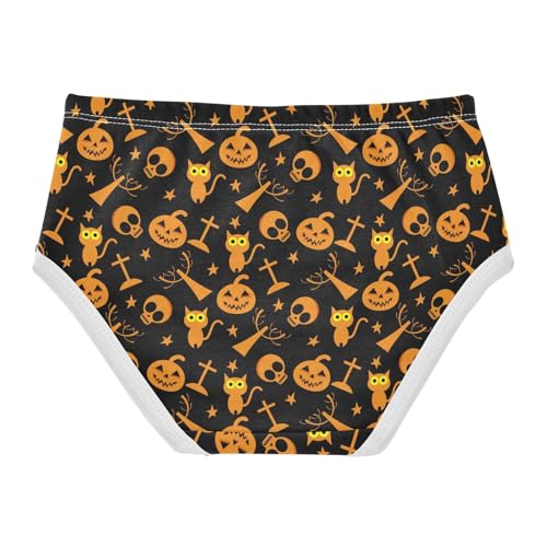 Little Girl Underwear Toddler Panties Kids Undies Halloween Skull Cat Soft Cotton Briefs 2T-8Y2