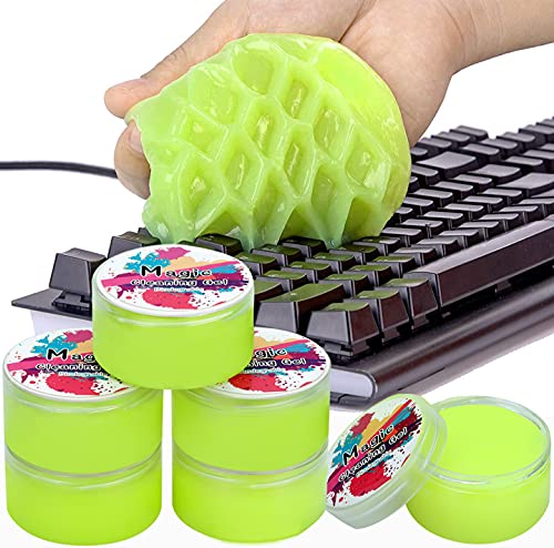 6 Pack Car Cleaning Gel Keyboard Cleaner Car Detailing Putty Auto Slime Cleaning Goo Magic Dust Cleaning Tool for Keyboards, Car Vents, Cameras, Printers, Calculators, Screens, Pet Hair