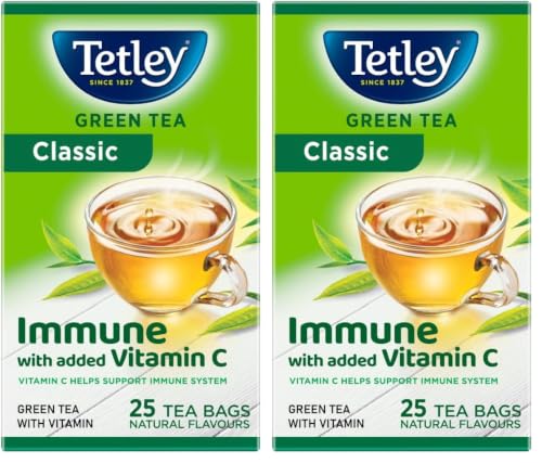 Image of Tetley Green Tea, Pure Original, 25 Tea Bags (Pack of 2)
