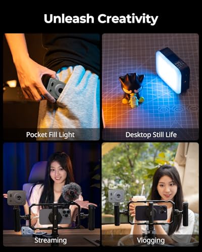 SMALLRIG Vibe P96 Pro Led Video Light, Portable Camera Light for Photography, Cold Shoe Light, CRI95+, 2500-6500K, 5 Effects, Fill Light Accessories for Content Creator, Streaming Black - Thumbnail 6