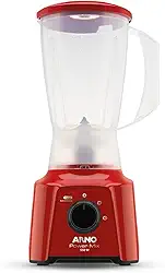 Liquidificador Arno Powermix 550W LQ11, Vermelho, com 4 Lâminas Zelkrom de Aço Inox, Alta Durabilidade e Desempenho Superior, 110V