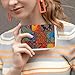 SEBNATAL Fashion Credit Card Holder Wallet for Daily Use, Compact Boho Paisley Mandala Art Leather Case Purse with Metal Zipper