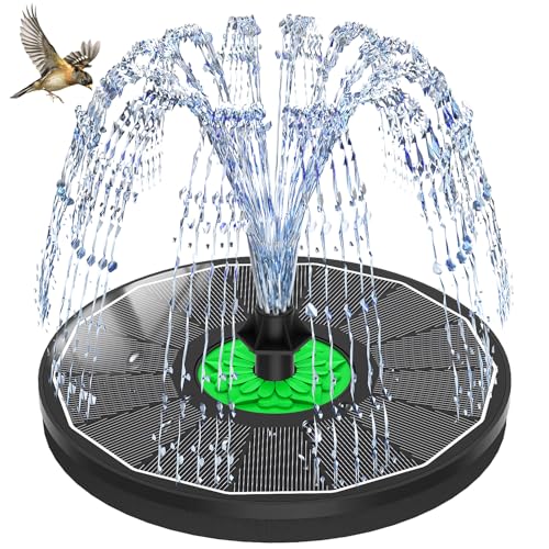 SZMP Solar Fountain 3.5W Bird Bath Fountains with Flower 2026 Upgrade Glass Panel Solar Powered Water Fountain with 7 Nozzle & 4 Fixer Solar Fountain Pump for Bird Bath Garden Pond Pool
