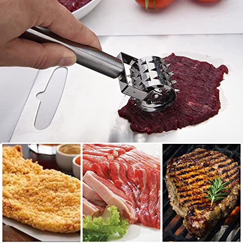 Stainless Steel Meat Tenderizers Roller, Rolling Meat Tenderizer with Ultra Sharp Needle Blades, Meat Rolling Hammer Meat Tenderizer for Kitchen Cooking Meat Tenderizing Steak, Beef, Chicken & Pork - image 7