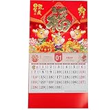 Homoyoyo Haushaltskalender Dragon Jahr Chinesischer Monats und Tageskalender zum Aufhängen Robuster Wandkalender mit Mond und Gregorianischem Datum Büro und Wohnraumplanung