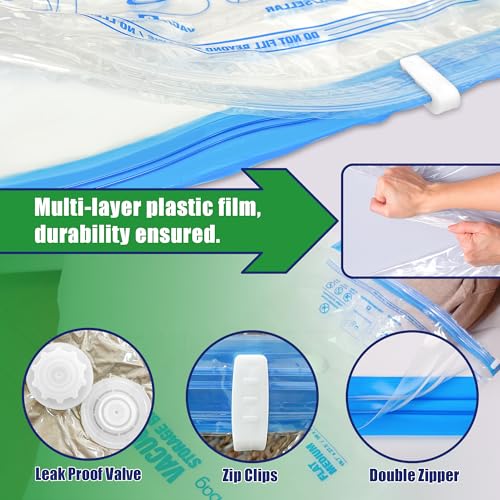 Image of Travel Vacuum Bags with Electric Pump, Vacuum Travel Bags for Luggage and Suitcase, Combo 12 Pack