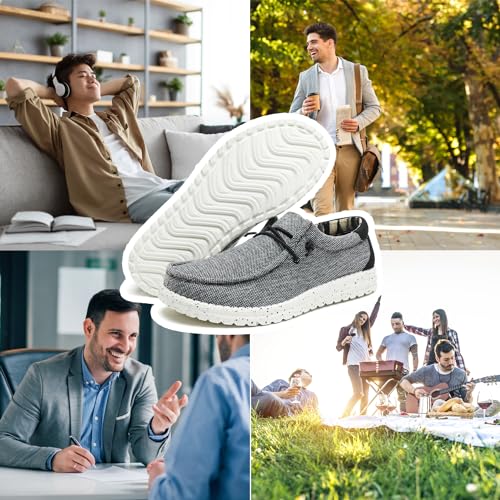 Image of JSWEI Men's Machine-Washable Summer Loafers Lace Up Casual Slip-On Shoes Lightweight Comfortable Soft Sole WalkingTraveling, Beach, Gifts for Men Shoes Loafers Stretch