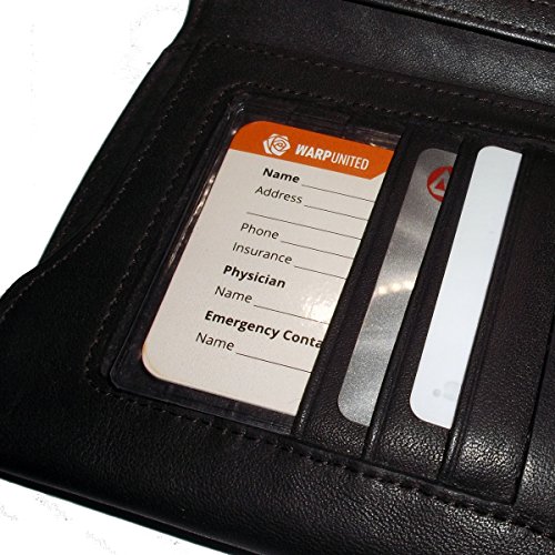 5-Pack Designer Medical Information Alert Emergency ID Card Stock 40pt Paper with Sheath 2.1 x 3.4 inch Credit Card Size for Wallet