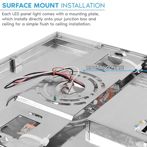 luxrite 1x1 ft slim surface mount panel recessed lighting 5 color temperature options 2700k-5000k dimmable led panel light 140018002200 lumens 10w-20w edge lit damp rated etl listed