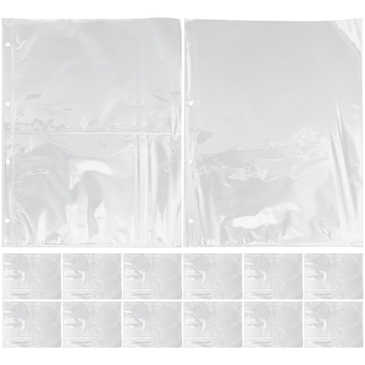 STOBAZA 50pcs A4 Photo Album Pages Refill Postcard Pockets for Collectors Reusable Photo Sleeves Stable Postcard Pockets