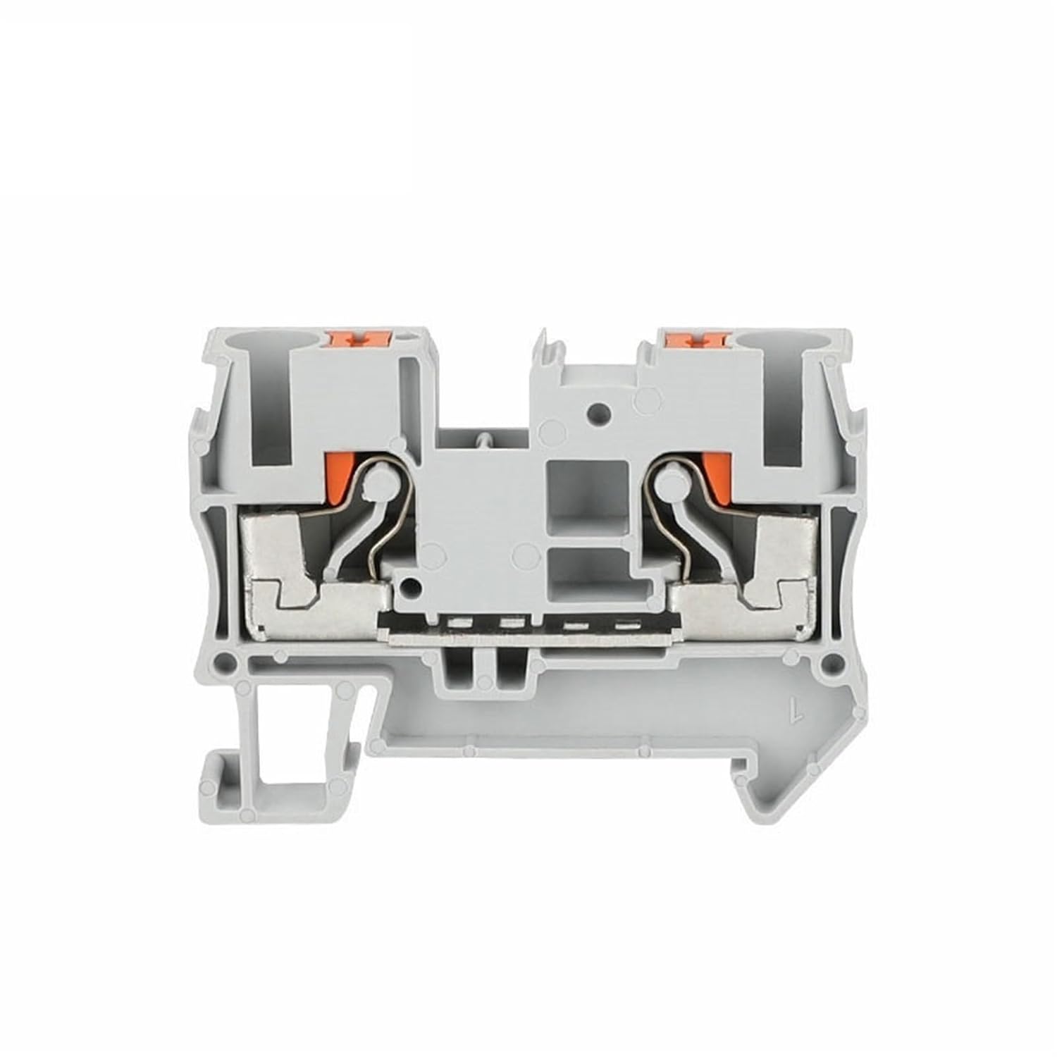 PT6 Push-in Terminal Block Din Rail 6mm² Screwless Spring Feed-Through Connector Wire Electrical Strip PT-6 PT 6(Orange,10 Pcs)