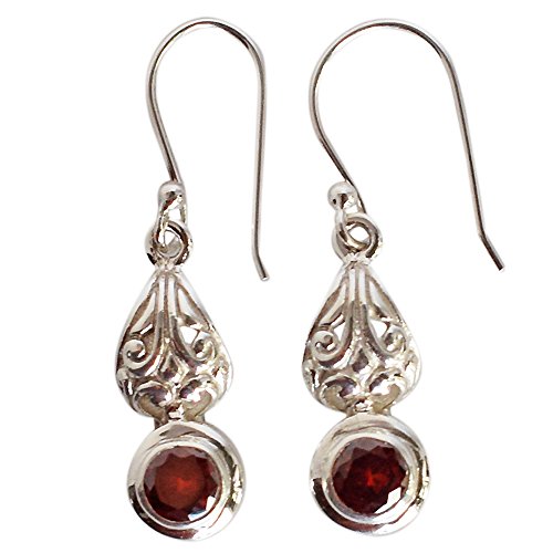 Boucles d'oreilles grenat 5 mm en argent sterling pour vos soirées